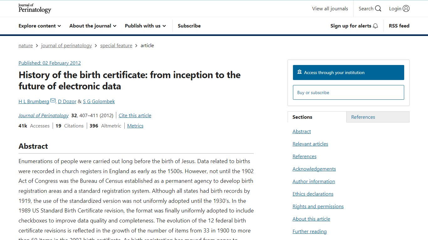 History of the birth certificate: from inception to the future of ...