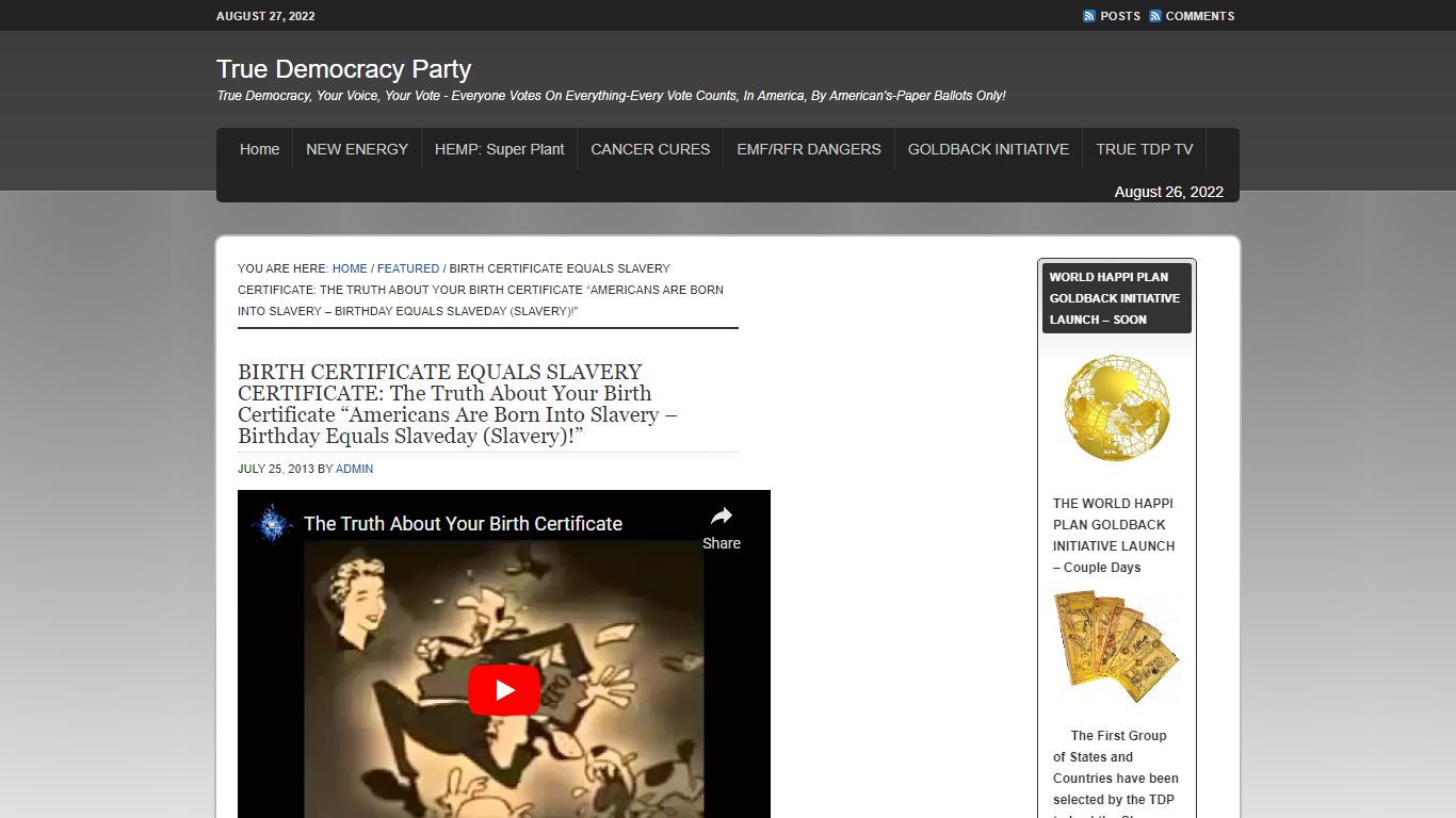 BIRTH CERTIFICATE EQUALS SLAVERY CERTIFICATE: The Truth About Your ...